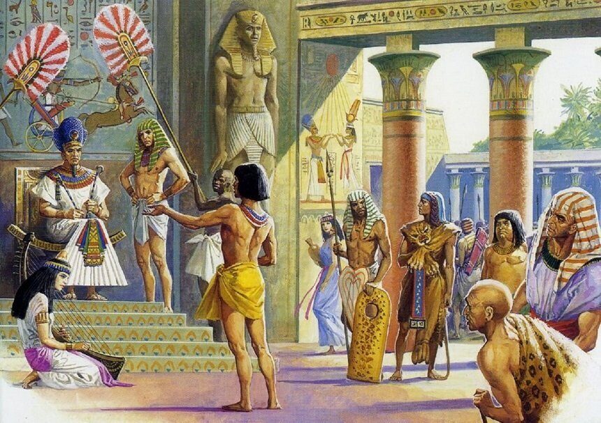 Фараон, вельможи и писцы.