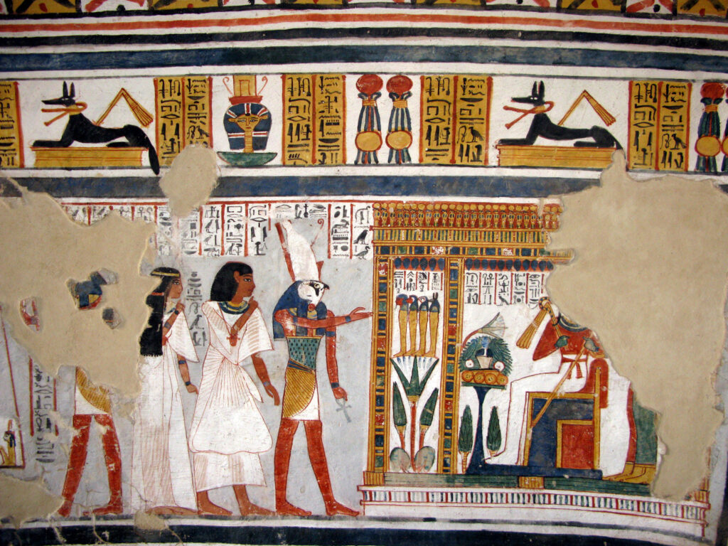 Роспись на гробнице. Вельможа среди богов и фараонов