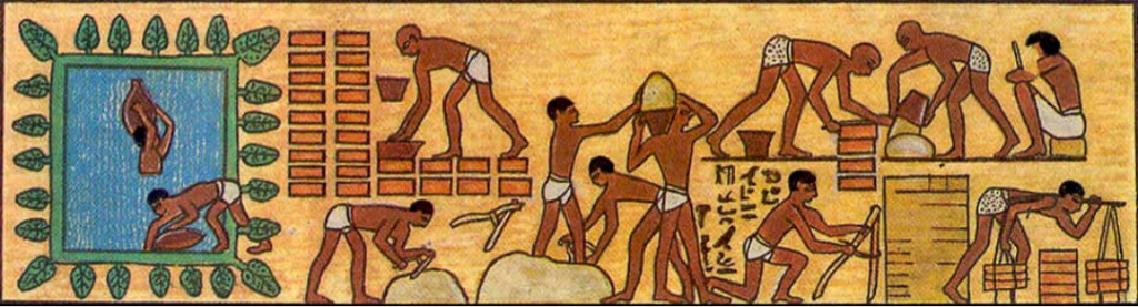 Строительство дома древних египтян.